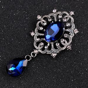 Crystal Diamond Drop Brooches Pins Bode Business Traje Camisa Tops Broche Corsage para mujeres Joyas de moda