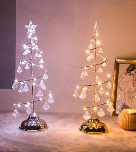 Lámpara LED de cristal para mesa de árbol de Navidad, lámpara de escritorio LED, luces nocturnas para sala de estar, decorativas para el hogar, regalos de Año Nuevo para niños 20195943832