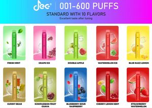 Crystal Legend jetable JEC 600 bouffées originales batterie 1350 mAh 15 saveurs 2 mg préremplies 12 ml LED