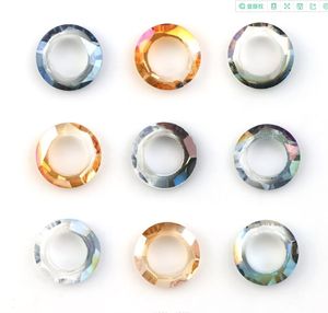 Cuentas de anillo sueltas de cristal para manualidades DIY, conectores de diamantes de imitación de cristal Circel, fabricación de artes de joyería, 6mm, 8mm, 10mm, 14mm