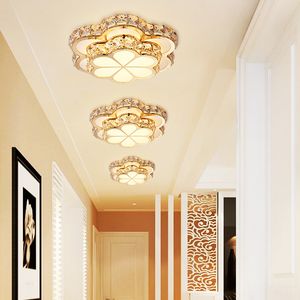 Lampe de porche en cristal 110V LED plafonniers moderne rond fleur couloir chambre balcon lustres