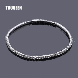 Bracelets de cheville en cristal strass plaqué argent, extensible, 1 rangée, bracelet de cheville simple, chaîne de pied, accessoires de fête pour femmes248L