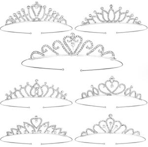 Diadème en cristal couronnes princesse argent strass bandeau femmes filles élégant accessoires de cheveux fête d'anniversaire mariage bal vacances brillant coiffes