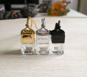 Bouteille de parfum de voiture Diffuseur d'huile parfumée Ornement de rétroviseur Diffuseur d'huiles essentielles suspendu Cube Désodorisant creux Parfum Bouteilles en verre vides Pendentif