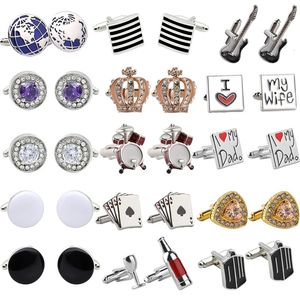 Cuff Links Delicate Jewelry Men s Cufflinks Enamel Crystal Round Wedding Party Cufflink French Shirt Buttons Boyfriends Gift 2023 231117