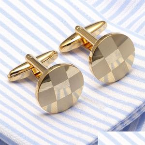 Boutons de manchette Lien Boutons de manchette pour hommes Designer de mode Luxe Classique Mariage Simple Hommes Chemise à manches Top Qualité Drop Livraison Bijoux Dhgmt