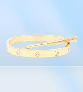 Garf Love Bangle 18k Gold Never Fade 1522 Tamaño con bolsa de polvo con destornillador de alta calidad Gift de marca de lujo para novia pareja1197124