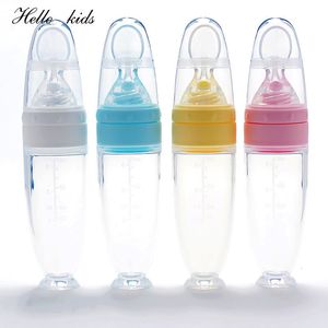 Cups Dishes Utensils Squeezing Feeding Bottle Silicone born Baby Training Rice Spoon Infant Cereal Food Supplement Feeder Safe Tableware Tools 230607