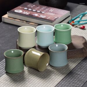 Tazze Piattini 1pcs / 3pcs Cina Tazza da tè in ceramica Porcellana bianca Caffè Ceramica Personal Single Drinkware Tazza da vino Tazza da tè all'ingrosso