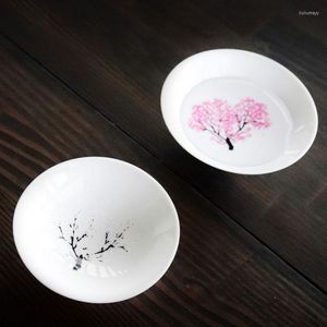 Tasses soucoupes 1 pièces japonais magique Sakura tasse température froide couleur changeante fleur affichage saké bol à thé en céramique