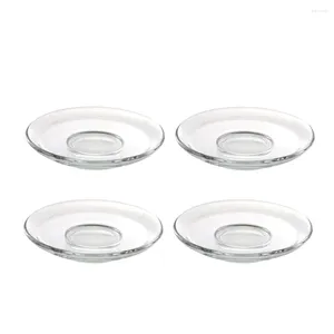 Tasses soucoupes 4 pièces soucoupe en verre décorations de gâteau Mini plat apéritif vaisselle de cuisine