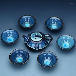 Tasses Saucers 7pcs / set China Tea Set Jingdezhen Ceramic Chinese Cup Porcelein 1 TEAPOT 6 Bon cadeau