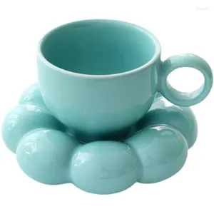 Tazas de tazas té de la tarde taza de cerámica set decoración tazas nórdicas lindas cerámica de café platina de porcelana de viaje simple