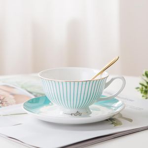 Tasses soucoupes porcelaine céramique thé tasse à café porcelaine ensemble Simple turc mignon Latte Tazas De café maison jardin BE50CU