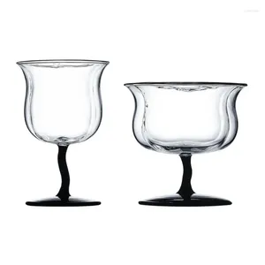 Tasses Saucers Creative Glass Cup High Borosilicate Clear Model Personnalité originale Personnalité Vintage Red Wine Nwarf