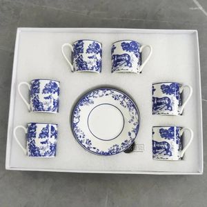 Tazas Platillos Estilo Europeo 6 Piezas Espresso Taza De Café Pequeña Juego De Cerámica Leche Herramientas De Cocina Artículos Para El Hogar Bebida De Fiesta Regalo De Cumpleaños