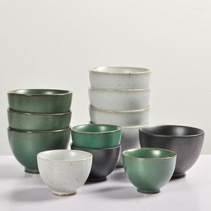 Tasses soucoupes japonaises poterie grossière tasse à thé rime mot tasse rétro échantillon Variable thé ensemble en céramique grand simple 120ml