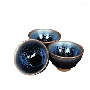 Tasses soucoupes Jianzhan Tea Cup Master One Single Small Blue Lotus Kylin Shines To The Sky