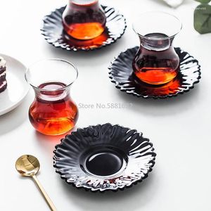 Tasses Saucers Nordic Light Luxury Turkey Mug Tray Kit Cafe Glass tasse tasse expresso tasse de tasse de tasse