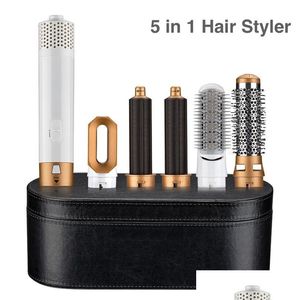 5-in-1 Multifunctional Curling Iron Set with Hair Dryer, Straightening Brush & S Rollers - Electric Hair Styling Tool