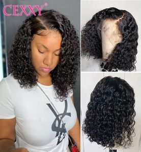 Curly Bob Lace Front Human Hair Wigs with Baby Hair Water Indian Water Wave 4x4 Lace Fermeure Wigs Short Jerry Curly Bob Wigs for Women3076303
