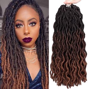 Extensions de cheveux bouclés Dreadlock cheveux naturels gitans au Crochet Ombre noir brun Locs doux tresses synthétiques cheveux pour les femmes