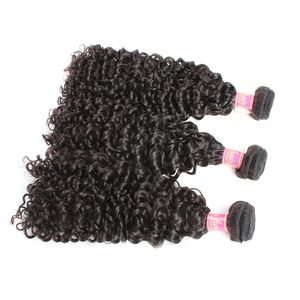 BellaHair 3pcs / lot Curly Wave teje 100% cabello malasio Tramas humanas de color natural virgen sin procesar