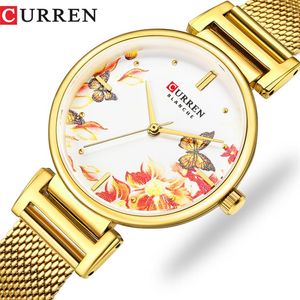 CURREN acier inoxydable femmes montre mode haut marque Quartz dames montre-bracelet bayan kol saati 9053 horloge femme belle Gift2268