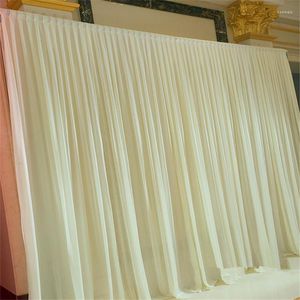 Cortina de 3x6m, tela de seda de hielo, telón de fondo blanco para boda, cortinas para decoración de fiesta, banquete, gotas de escenario