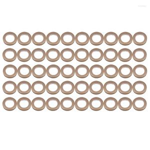 Paquete de 50 anillos de ojales de 43 mm de diámetro interior de ojal para cortina, anillo romano de bajo ruido a nanoescala (café)