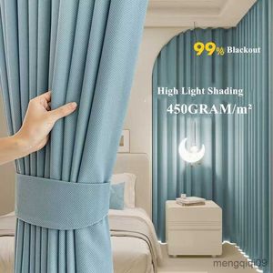 Curtain 99% Blackout Luxury 450GRAM/m² Living Room Window Curtains Solid Color Room Darkening Curtain Drapes For Bedroom R230815