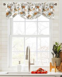 Rideau automne fleur feuille d'eucalyptus Texture fenêtre salon cuisine armoire cravate cantonnière tringle poche