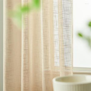 Cortina BILEEHOME de lino de Color sólido, cortinas transparentes gruesas para sala de estar, tratamientos de ventana, tules, cortinas de cocina para dormitorio
