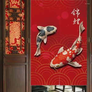 Rideau Chinois Koi Porte Cloison Cuisine Chambre Toilette Bain Bénédiction Demi Feng Shui Noren