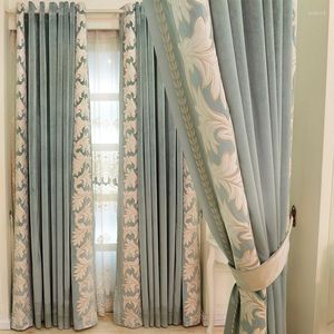 Curtain Curtains For Living Room 2023 European-style Modern Minimalist Embroidered Luxury Stitching Decoration Bedroom