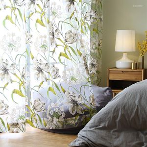 Rideaux rideaux pour salon chambre peint fleur coupée pays écran fenêtre personnalisé Simple deux pièces Bounge