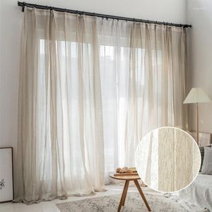 Curtain Curtian For Living Dining Room Bedroom Tulle Brown Cotton Linen Gauze Blinds