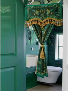 Rideau porte velours Noren tapisserie porte suspendu luxe un panneau intimité lourd gland pour chambre salon décor