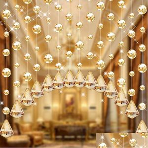 Rideaux rideaux 1pcs panneau de perles de cristal de verre suspendu chaîne créative pour salon chambre fenêtre porte ornements livraison directe H Dhum2