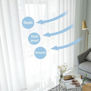 Cortinas de hilo de vidrio, gasa transparente, productos decorativos para el hogar, ventana exquisita de poliéster