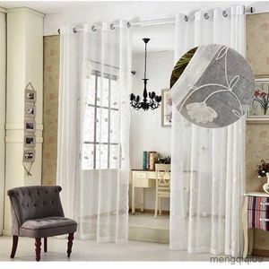 Cortina Bordada sala de estar cortina Puerta moderna Cortinas transparentes Cortinas de ventana de piso liviano para sala de estar de dormitorio R230815