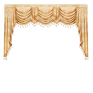 Cortina de color dorado, cortinas de cenefa de estilo real europeo de lujo para sala de estar, ventana, dormitorio, cocina 230909