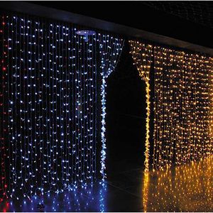 Luces de cortina luces de Navidad 10 * 8 m 10 * 5 m 10 * 3 m 8 * 4 m 6 * 3 m 3 * 3 m luces LED Cadena de adornos navideños Flash Color Hada decoración de la boda