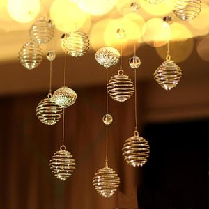Rideau métal boule cristal perle argent Champagne or espace créatif décoration luxe fête de mariage décor 5 m/lot
