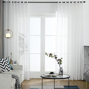 Cortina moderna de tul de Color puro, cortinas transparentes para puerta y ventana, Panel de cenefas, bufanda, ventanas para dormitorio y sala de estar