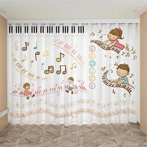 Curtain Music Piano Guitar Notes Window Curtains Living Room Bedroom École Cuisine pour les enfants Drapes décor