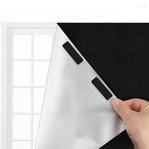 Curtain Removable Light Blocking Darkest Window Cloth DIY Total Blackout Glass Privacy Darkening Tint Black Sticker