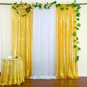 Cortina Lentejuelas Fondo Tela Estilo americano Boda Banquete Fiesta Brillo Cortinas 2x8FT Oro Plata Hilo