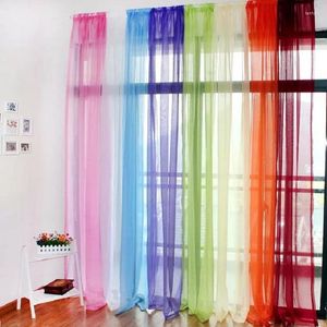 Rideau transparent en Tulle de couleur unie, pour salon, décoration de mariage, chambre à coucher, Voile de cuisine en Organza