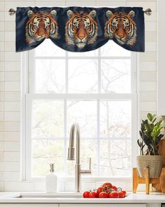 Rideau Tiger Headed Animal Window Living Room Kitchen Cabinet Tie-up Valance Rod Pocket